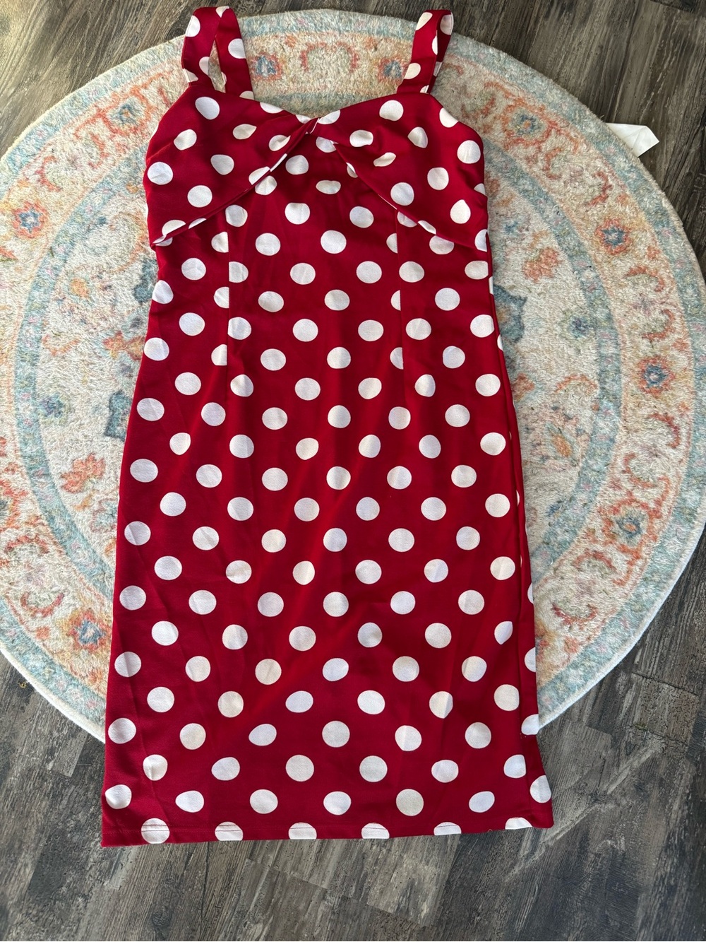 Red Polka Dot Dress with White Spots